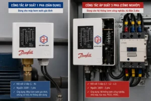công tắc áp suất 3 pha và 1 pha